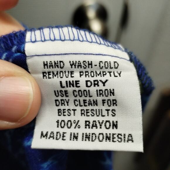 Aloha Hut OS PLUS SIZE Hawaiian Blue Beach Floral Stretch Shirred Midi Dress - Picture 6 of 6